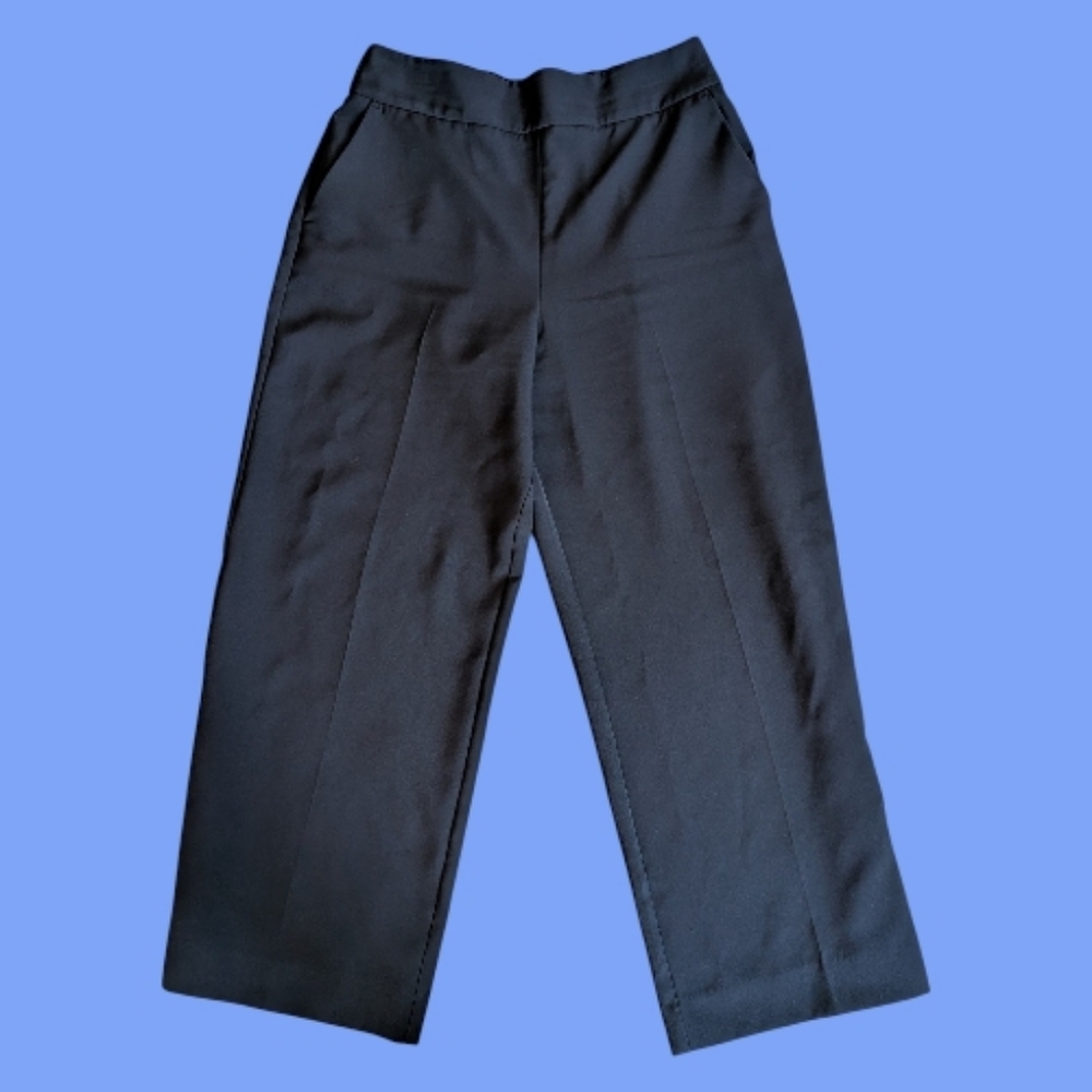 EUC Nine West Black Wide-Leg Elastic Waist Pants Large Polyester Spandex Blend